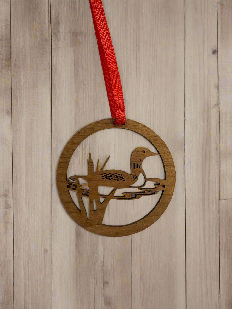 Ornament- Round Loon-6016