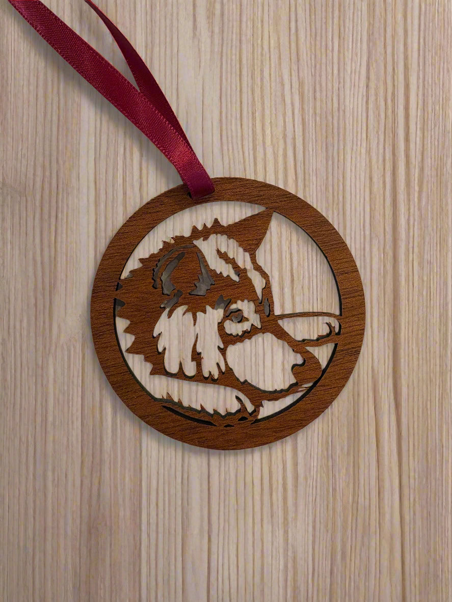 Ornament- Flat Wolf Head