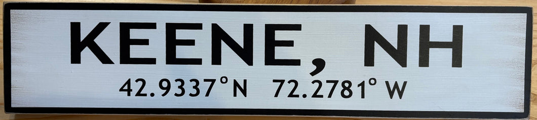 Sign- Keene NH Coordinates-YTG