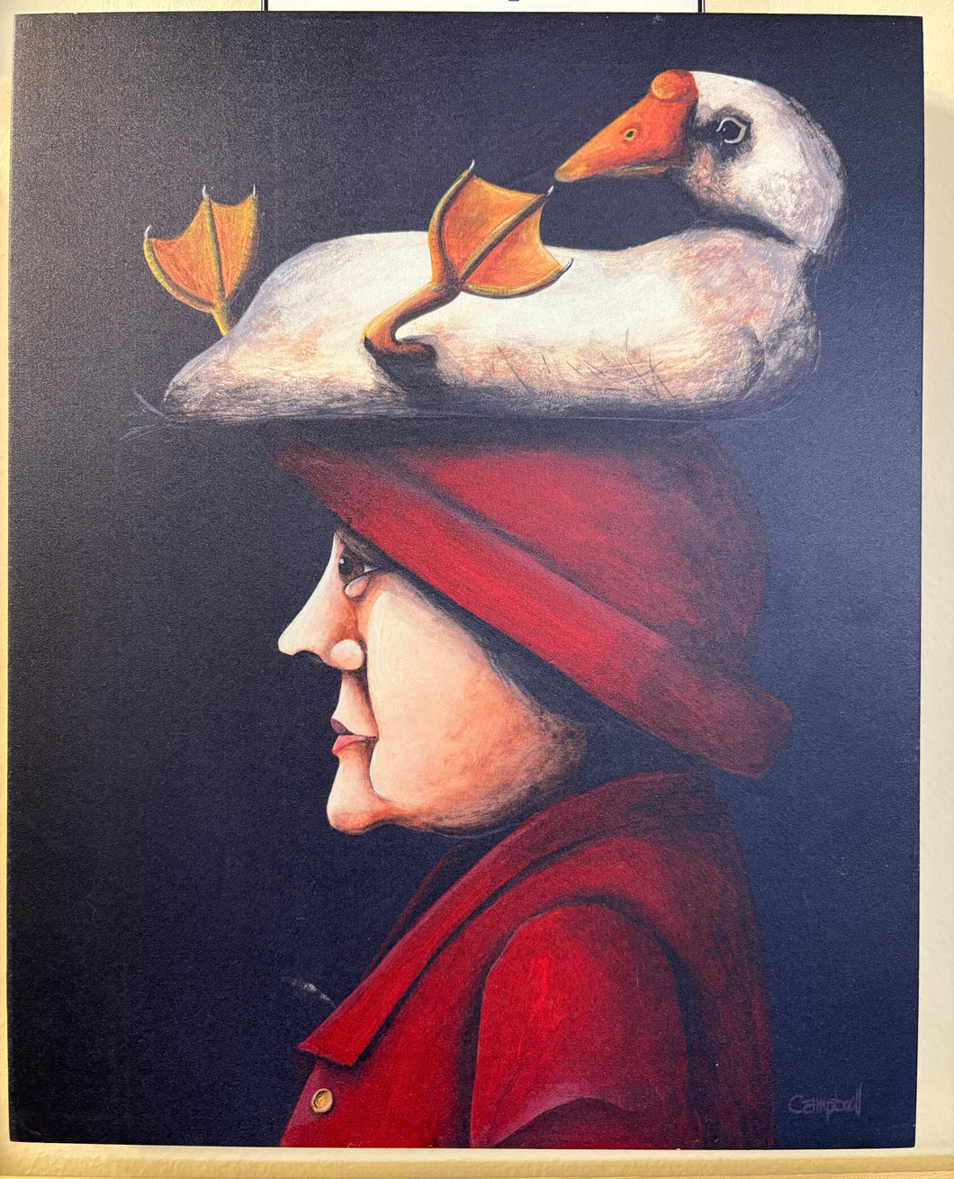 Box Print- Woman with Goose 8x10