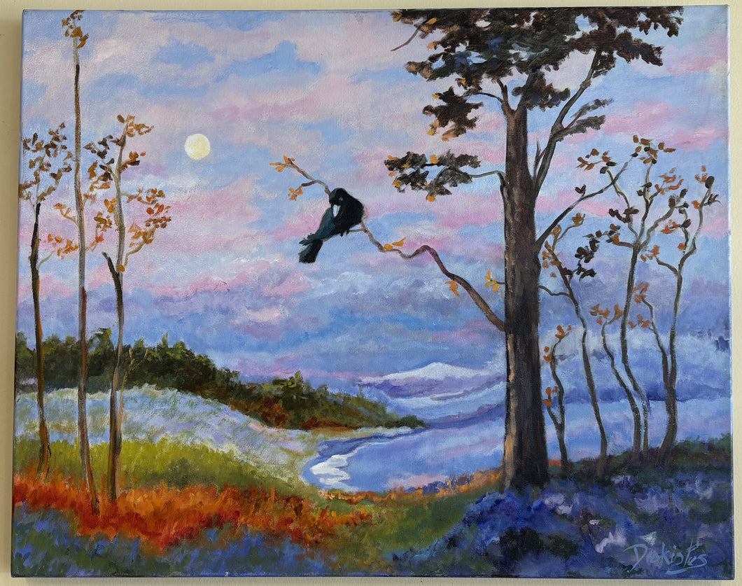 Painting- Evening Blackbird