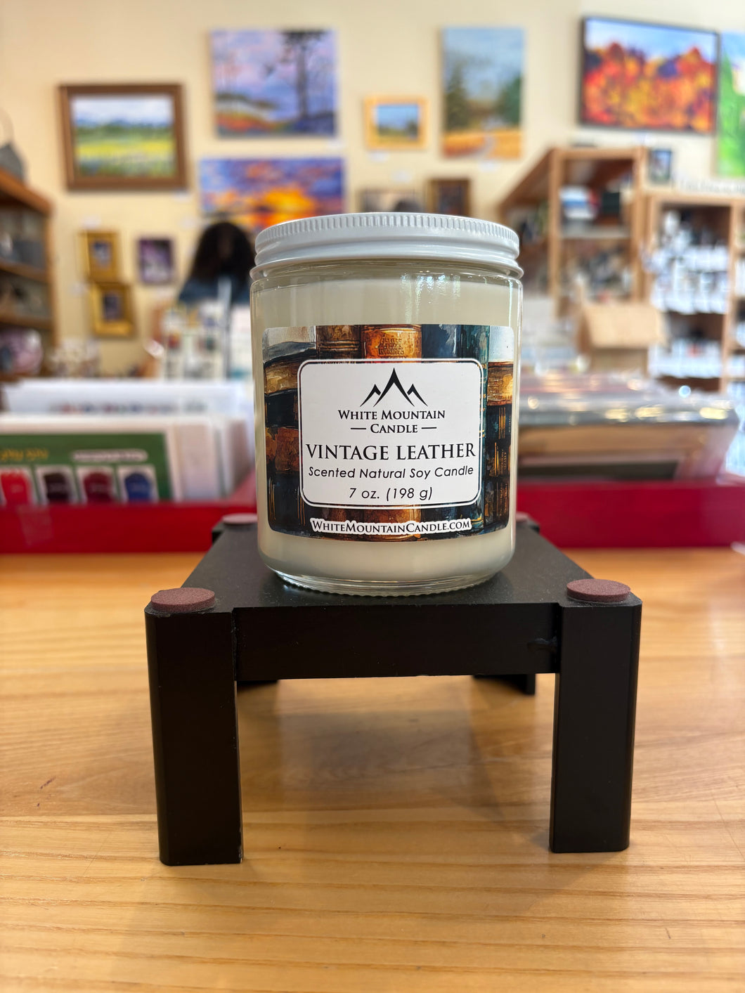 Vintage Leather  7ozSoy Candle