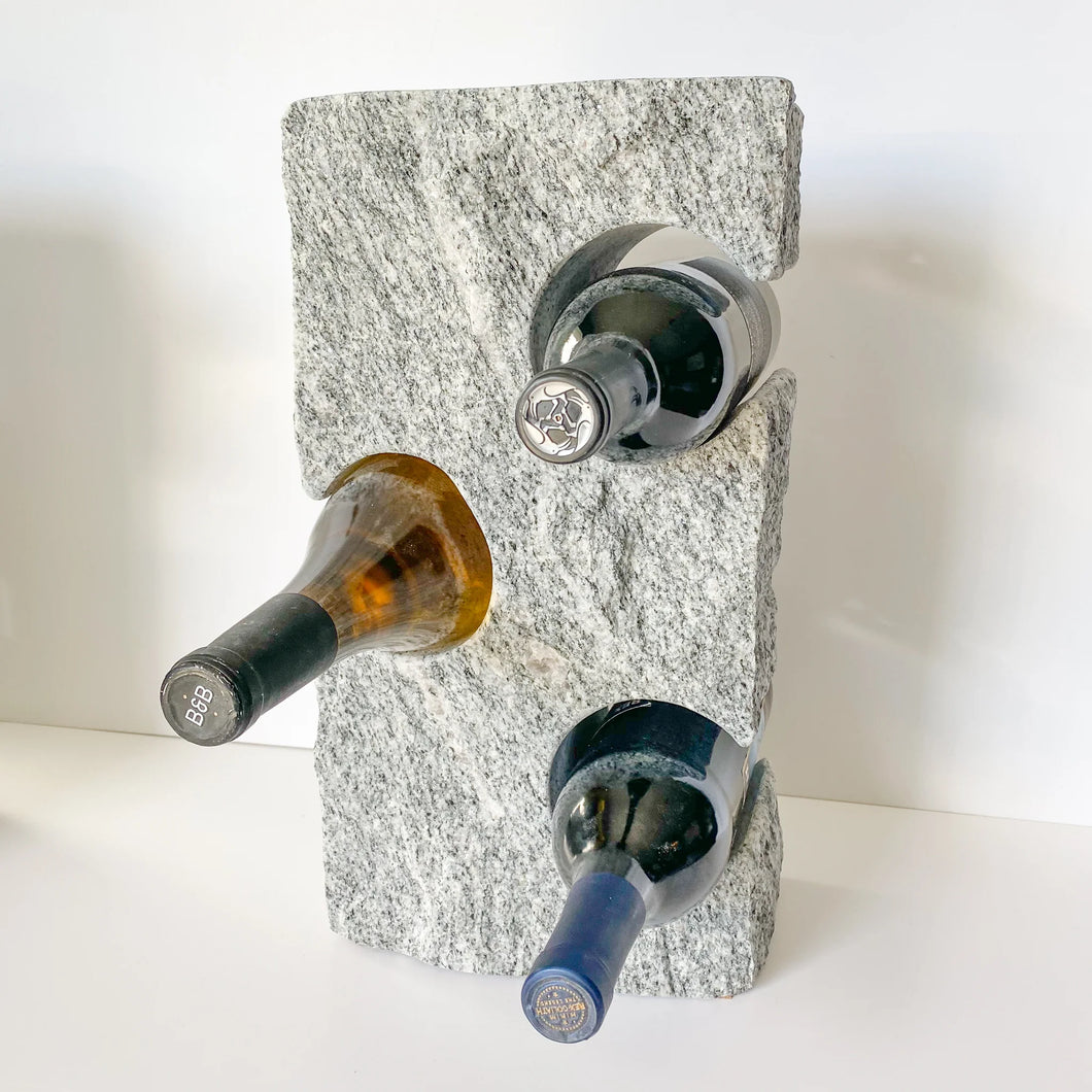 Stone- 3 Bottle Wine Rack