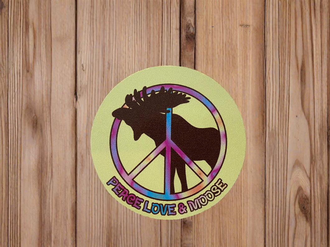 Decal-Peace Love & Moose TieDye #7 MJMOPL1DE