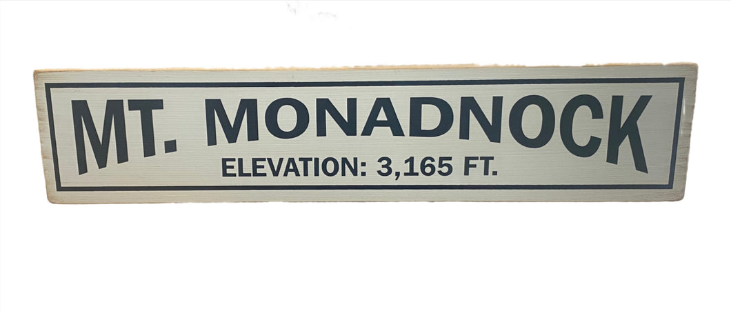 Sign- Mt Monadnock Elevation