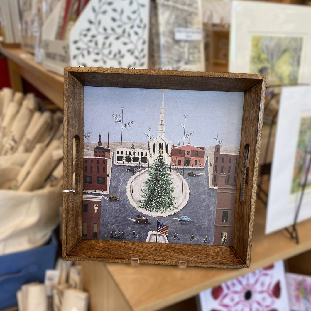 Wood Serving Tray- Keene Xmas-14x14
