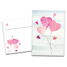 Load image into Gallery viewer, TF Holiday Card- Heart Balloons, Valentine's Day 19992
